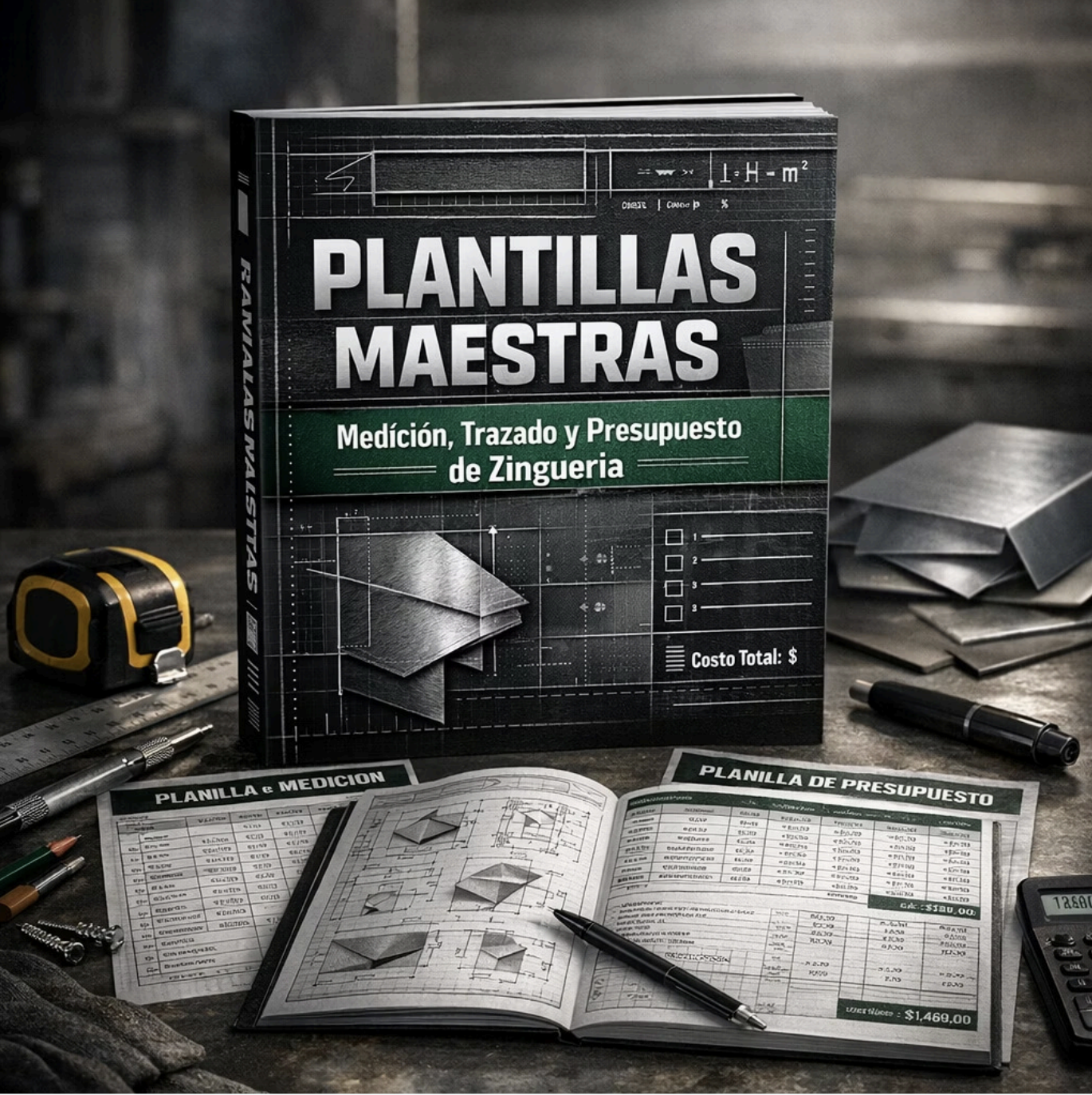 Plantillas Maestras de Medición, Trazado y Presupuesto de Zinguería: Cotizá con Más Precisión